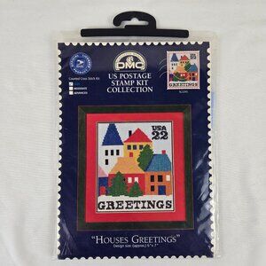 DMC "Houses Greetings" Counted Cross Stitch Kit US Postage Stamp Kit Collection